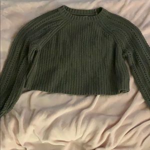 Green cropped sweater from American Eagle